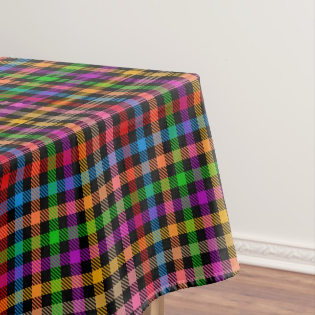 Mantel Diseño de cuadros escoceses de gingham de arcoíris (In Situ)