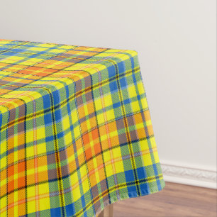 Mantel Diseño de cuadros escoceses naranja azul amarillo