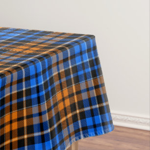Mantel Diseño de cuadros escoceses naranja azul negro