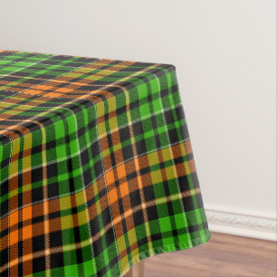 Mantel Diseño de cuadros escoceses naranja verde negro