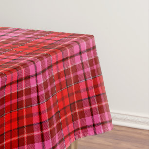 Mantel Diseño de Cuadros Escoceses Rojo Granate Rosa