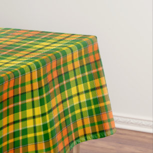 Mantel Diseño de cuadros escoceses verde amarillo naranja