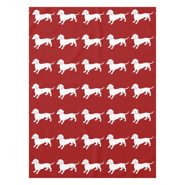 Mantel Diseño de Dachshund rojo y blanco (Anverso)