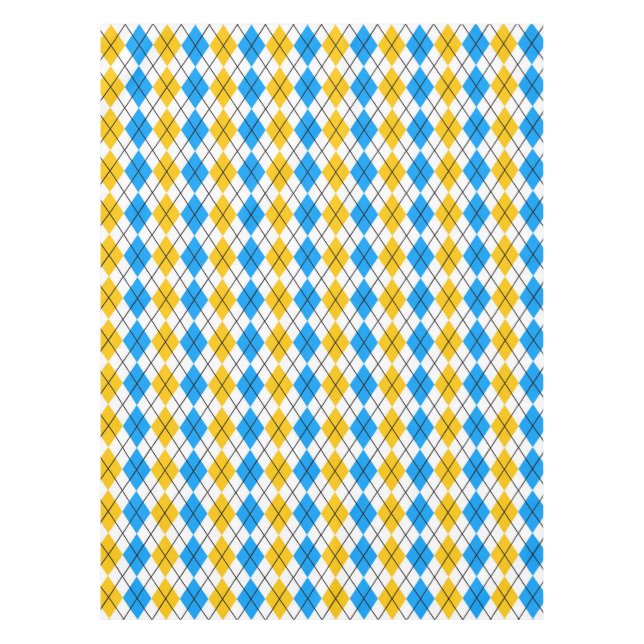 Mantel Diseño de diamante Argyle azul amarillo blanco (Anverso)