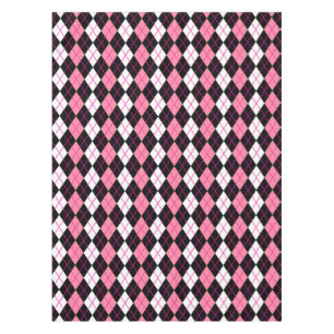 Mantel Diseño de diamante Argyle rosa negro blanco