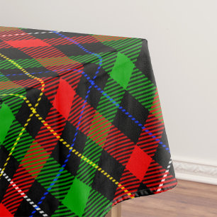 Mantel Diseño de franela a cuadros rojo verde y blanco de