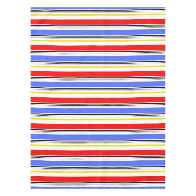 Mantel Diseño de franjas blancas rojas (Anverso)