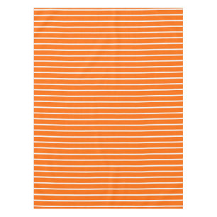 Mantel Diseño de franjas blancas y naranjas