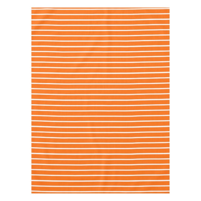 Mantel Diseño de franjas blancas y naranjas (Anverso)