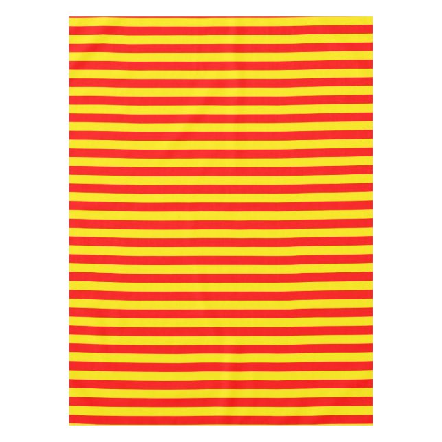 Mantel Diseño de franjas rojas y amarillas (Anverso)
