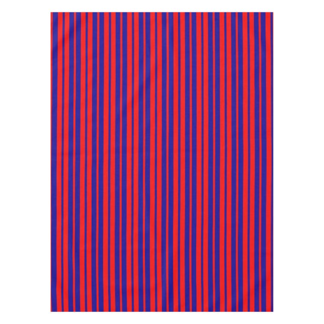 Mantel Diseño de franjas rojas y azules (Anverso)