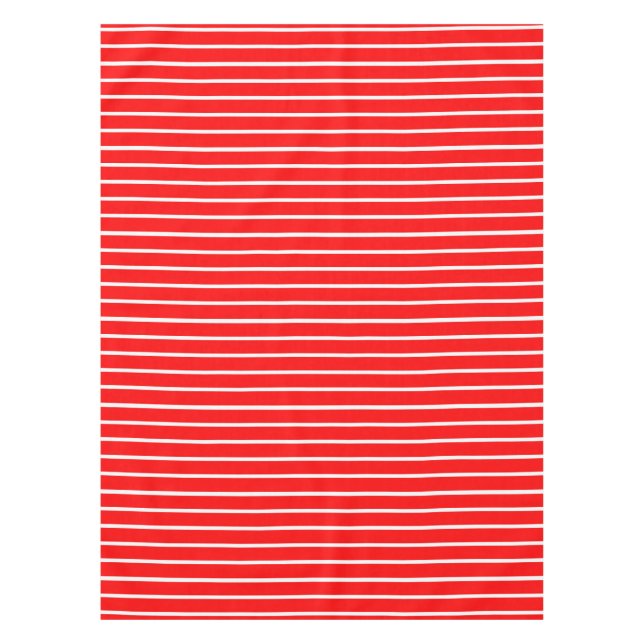 Mantel Diseño de franjas rojas y blancas (Anverso)