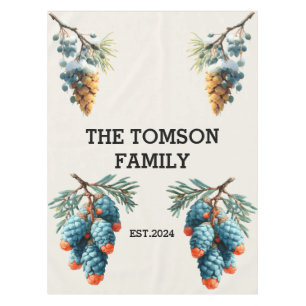 Mantel Diseño de la familia de los tonos de pino de invie