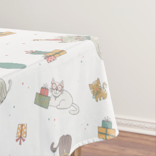 Mantel Diseño de la fiesta de cumpleaños del gato