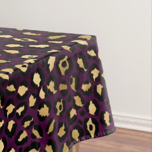 Mantel Diseño de la serie Leopardo púrpura y dorado 2