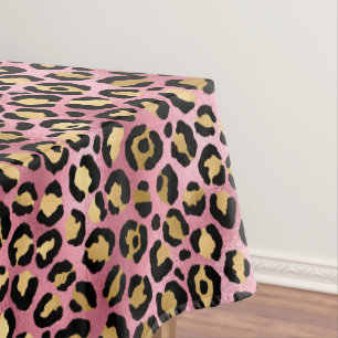 Mantel Diseño de la serie Leopardo Rosa y Dorado 15