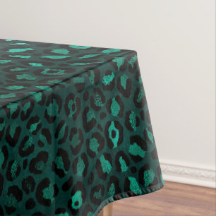 Mantel Diseño de la serie Leopardo verde azulado y Gold 