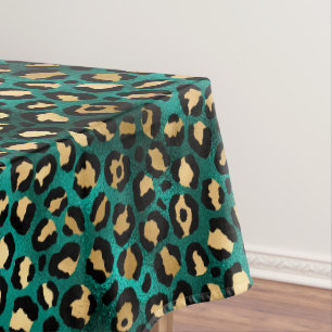 Mantel Diseño de la serie Leopardo verde azulado y Gold 3