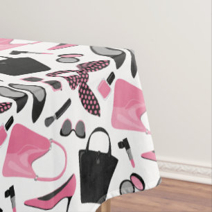 Mantel Diseño de las cosas rosadas y negras