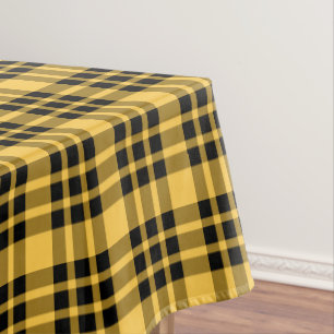 Mantel Diseño de lona / tartán patrón amarillo y negro