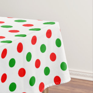 Mantel Diseño de lunares blancos rojos y verdes