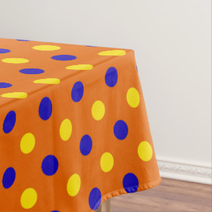 Mantel Diseño de lunares naranja azul amarillo 
