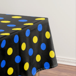 Mantel Diseño de lunares negros azules y amarillos