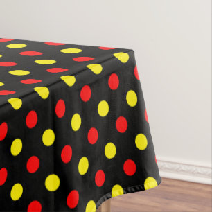 Mantel Diseño de lunares negros rojos y amarillos