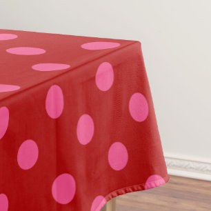 Mantel Diseño de lunares rojos granate rosados