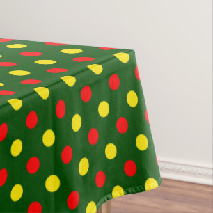 Mantel Diseño de lunares verdes rojos y amarillos 