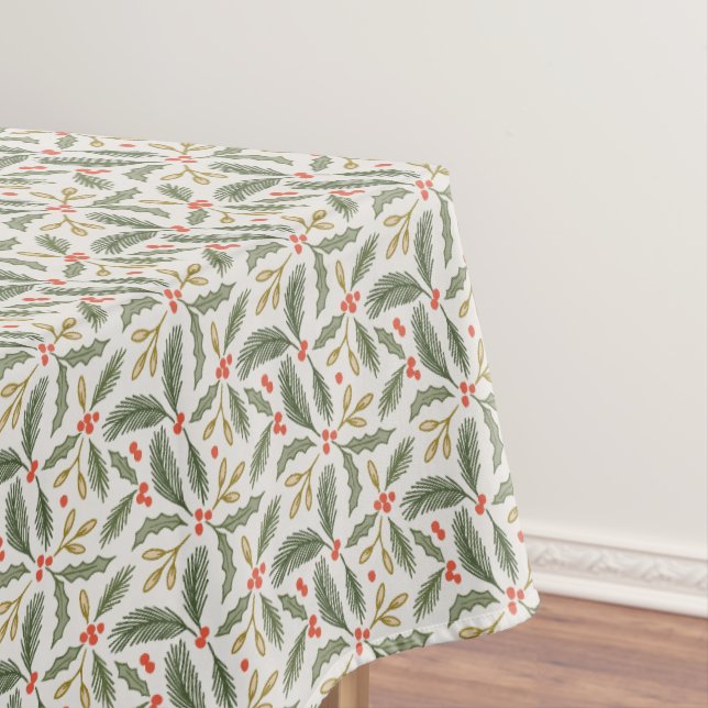 Mantel Diseño de navidades Verdes, Holly y Pine (In Situ)