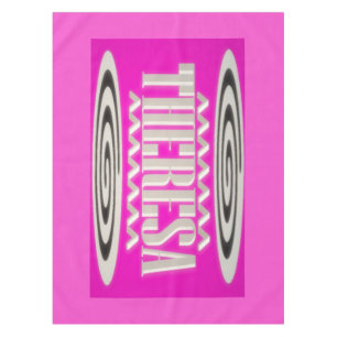 Mantel Diseño de nombre Theresa de color rosa profundo co
