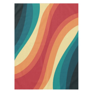Mantel Diseño de ondas de estilo retro multicolor