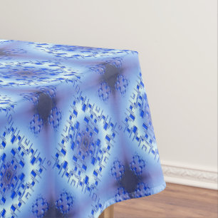 Mantel Diseño de patrón azul geométrico étnico