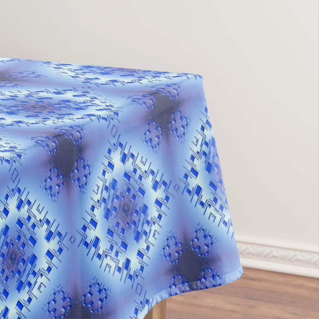 Mantel Diseño de patrón azul geométrico étnico (In Situ)