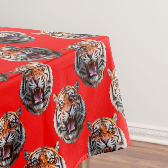 Mantel Diseño de patrón de cabeza de tigre rojo (Subido por el creador)