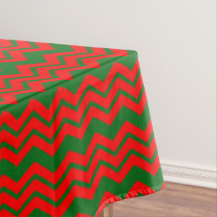 Mantel Diseño de patrón de Chevron rojo y verde