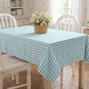 Mantel Diseño de patrón de gingham clásico en azul verdos