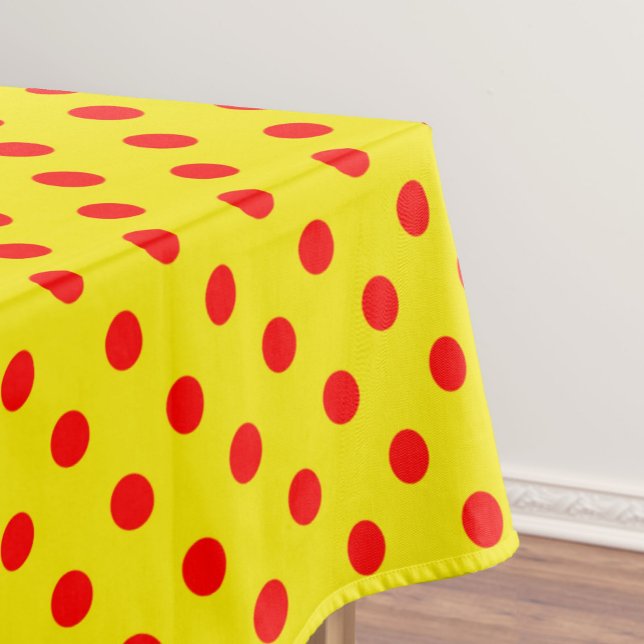 Mantel Diseño de patrón de lunares rojos sobre amarillo (Subido por el creador)