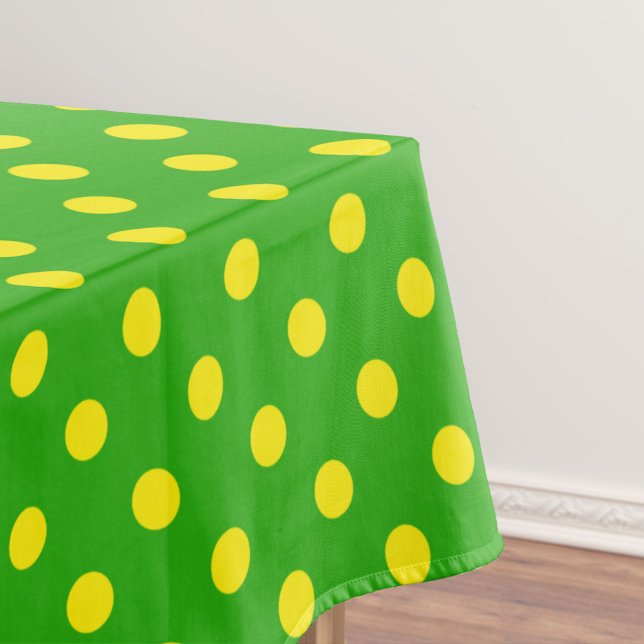 Mantel Diseño de patrón de lunares verdes sobre amarillo (Subido por el creador)