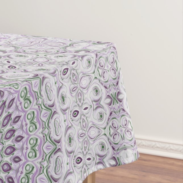 Mantel Diseño de patrón de mandala lavanda y verde (In Situ)
