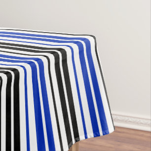 Mantel Diseño de patrón de rayas blancas negras azules