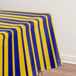 Mantel Diseño de Patrón de Rayas Elegantes Azul Amarillo