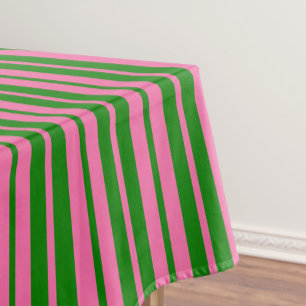 Mantel Diseño de patrón de rayas elegantes rosa verde
