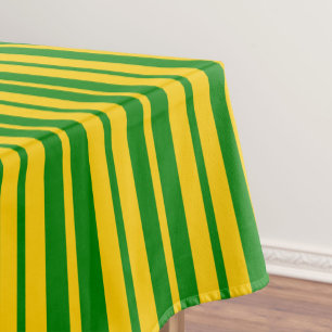 Mantel Diseño de patrón de rayas elegantes verde amarillo