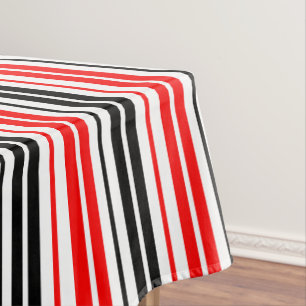Mantel Diseño de patrón de rayas rojas negras y blancas 