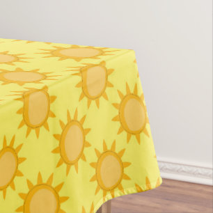 Mantel Diseño de patrón de sol brillante sobre amarillo