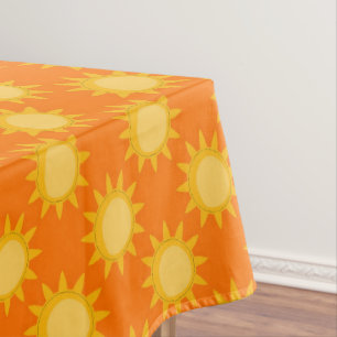 Mantel Diseño de patrón de sol brillante sobre naranja