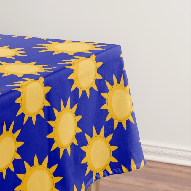 Mantel Diseño de patrón de sol sobre azul (In Situ)