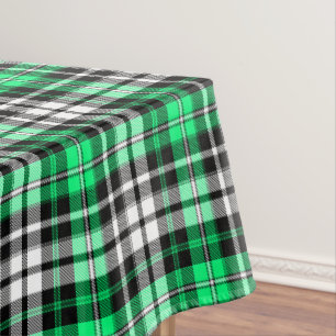 Mantel Diseño de patrón de tartán a cuadros verde negro b